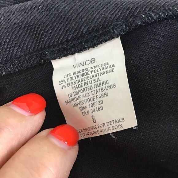 Vince Black Viscose Skinny Pants with Ankle Zips - Picture 7 of 8